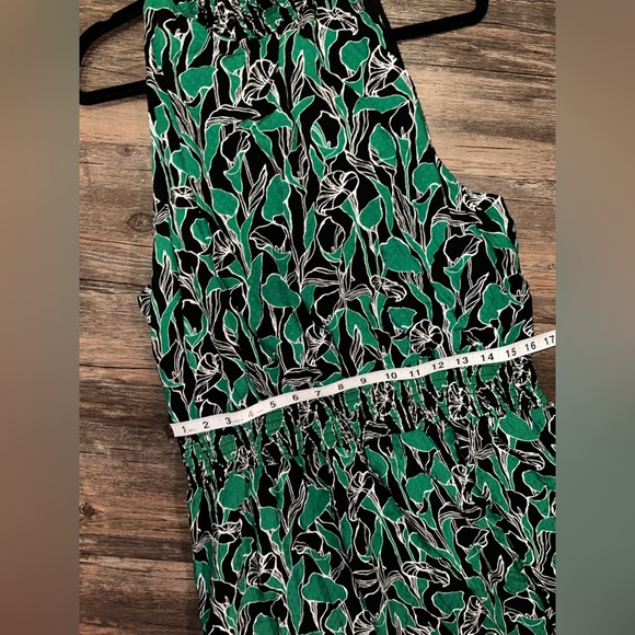 A New Day Black and Green Floral Sleeveless Halter Neck Dress Size XXL - Picture 12 of 13